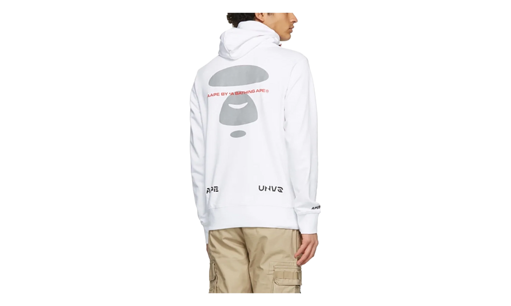 AAPE Logo Half-Zip Hoodie "White" 211547M202021