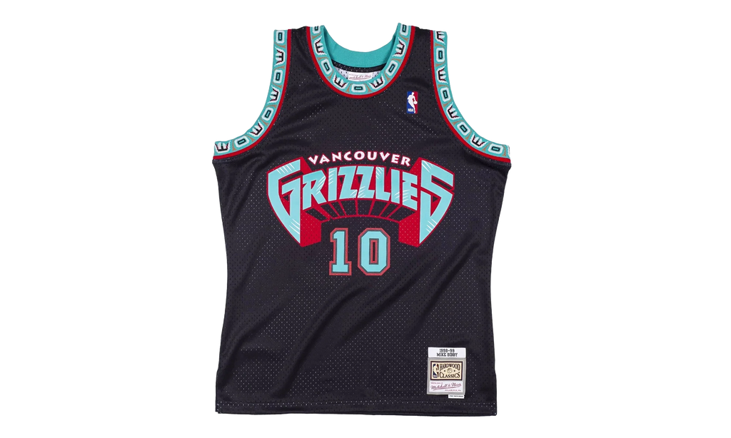 NBA Mike Bibby Reload Swingman Jersey "1998 Vancouver Grizzlies - Black" SMJYCP19289 VGRBLCK98MBI