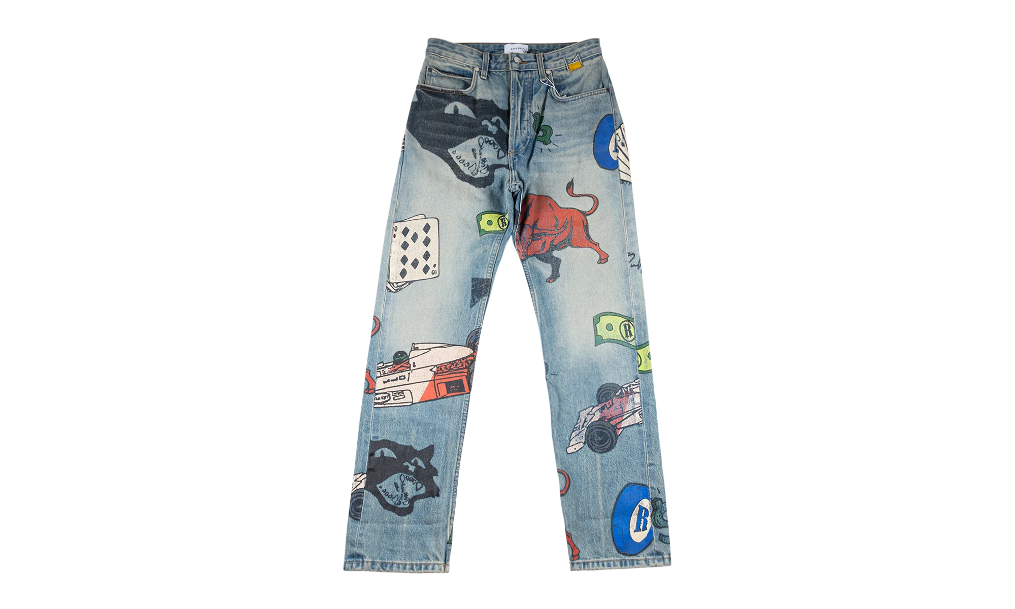 Painted Denim Pants "Indigo" RHD-MJNS-0042