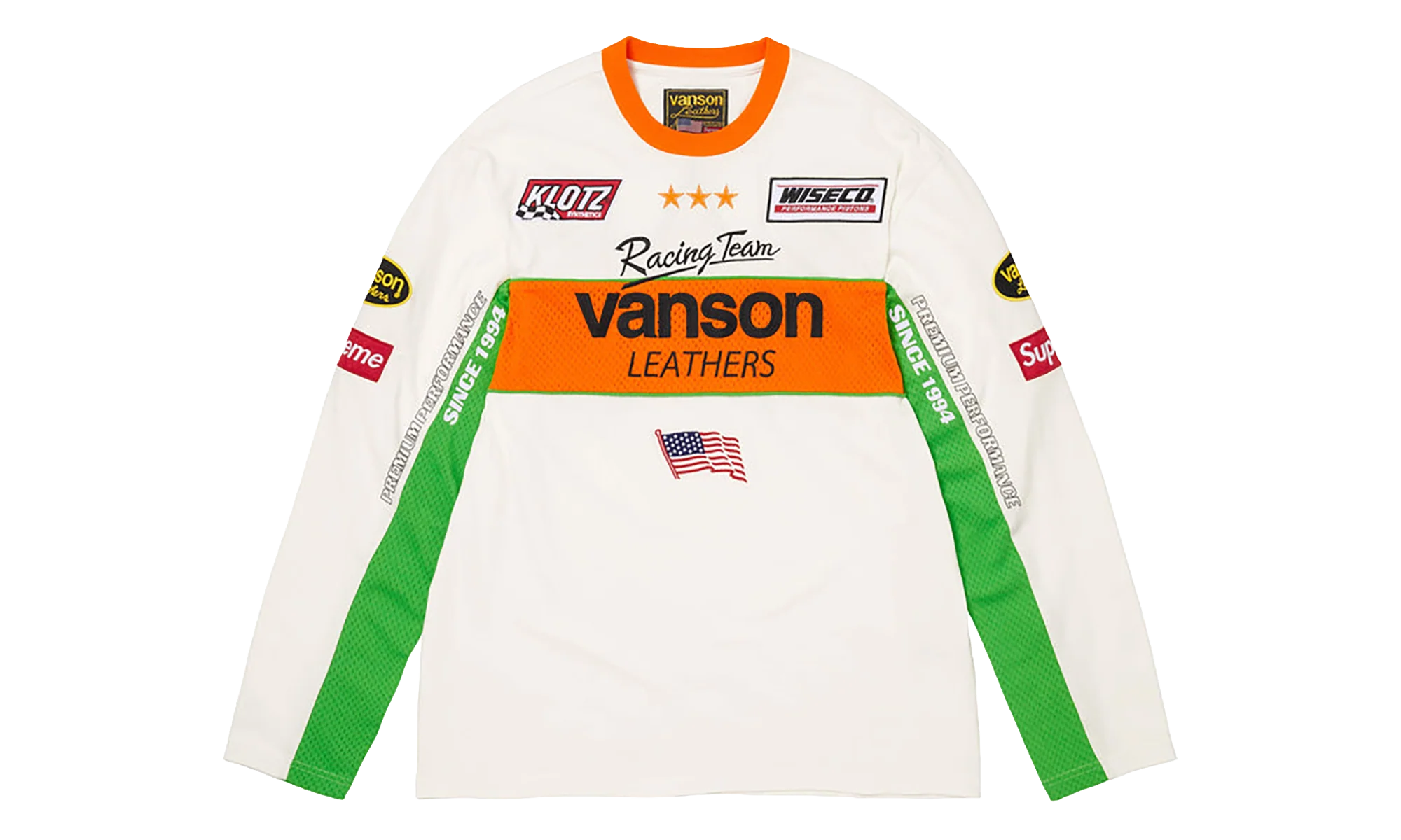 Vanson Leathers® L/S Top "SS26 - White" SU27021