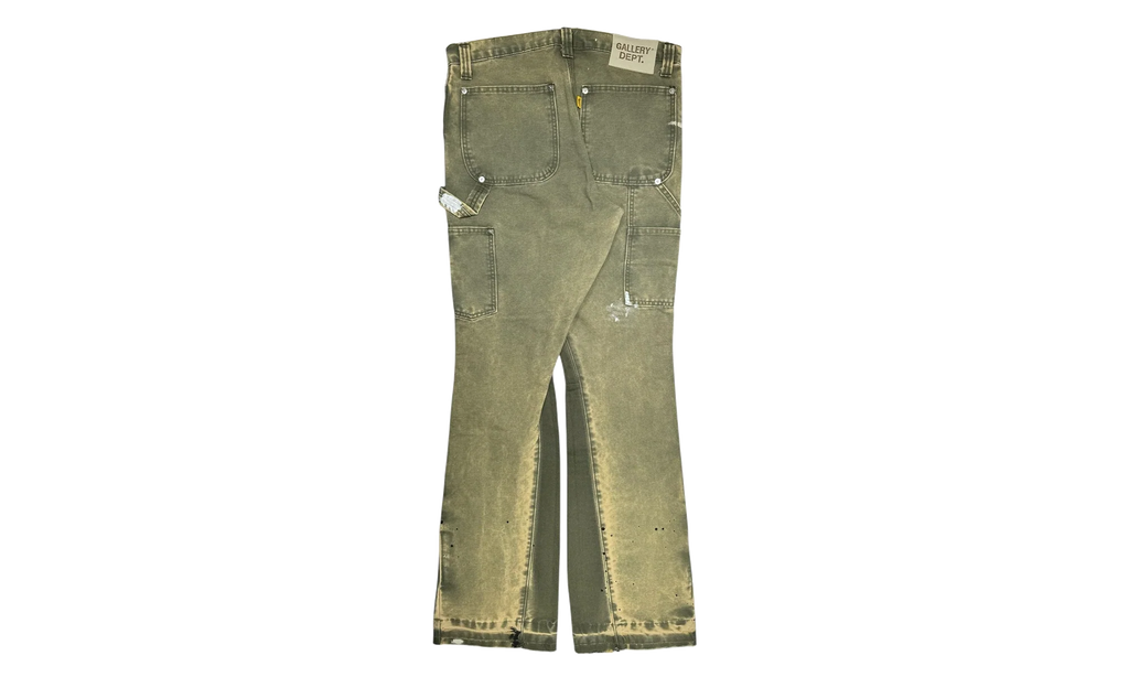LA Flare Carpenter Pants Paint Splatter "Moss Multi" GDCLFMC