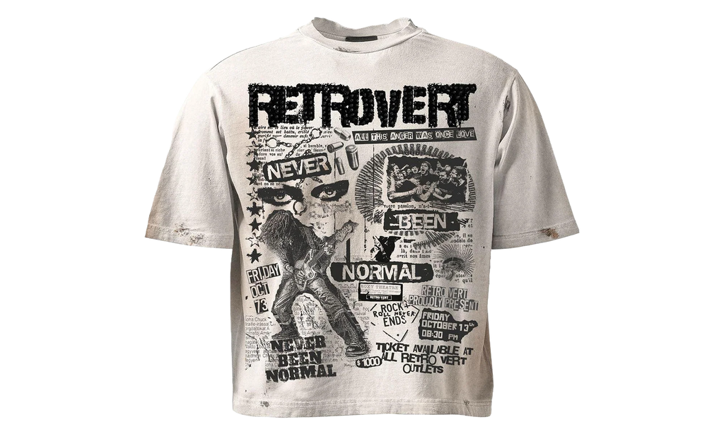 Rhinestone Never Been Normal T-Shirt "White" RET001