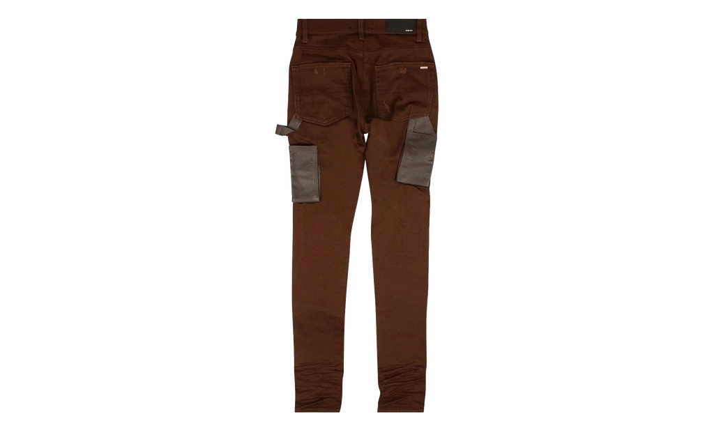 Denim Leather Workman Pants "Brown" MDS121 210