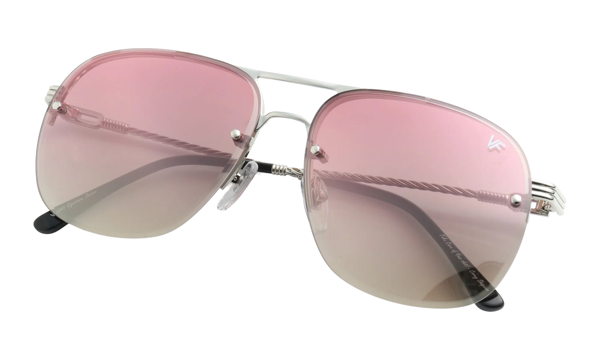 Snatch Bevel Rimless Drill Mount 18KT "White Gold / Pastel Red Flash Silver" DMSN2 0008 48D2