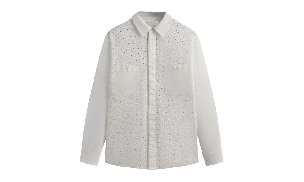 Lattice Floral Long-Sleeve Apollo Shirt "Silk" KHM032068 116