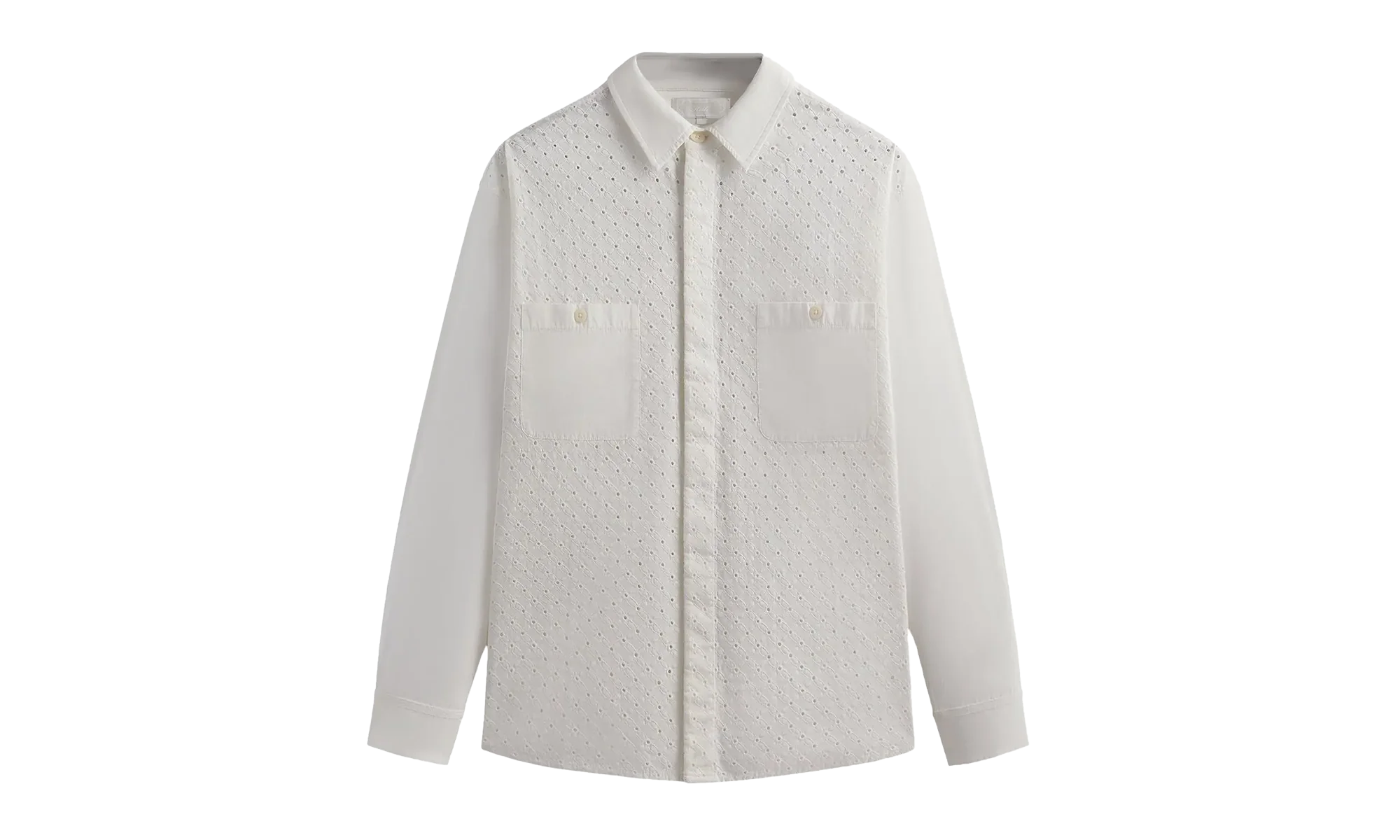 Lattice Floral Long-Sleeve Apollo Shirt "Silk" KHM032068 116