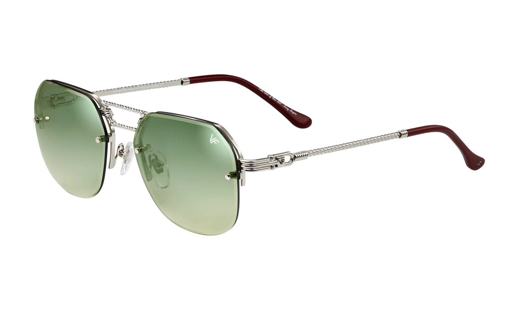 CEO Bevel Rimless Drill Mount 18KT "White Gold / Pastel Green Gradient Flash Silver" DMCE2 0008 48B3