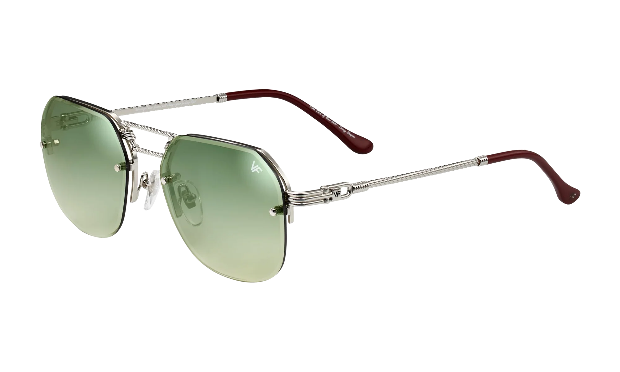 CEO Bevel Rimless Drill Mount 18KT "White Gold / Pastel Green Gradient Flash Silver" DMCE2 0008 48B3