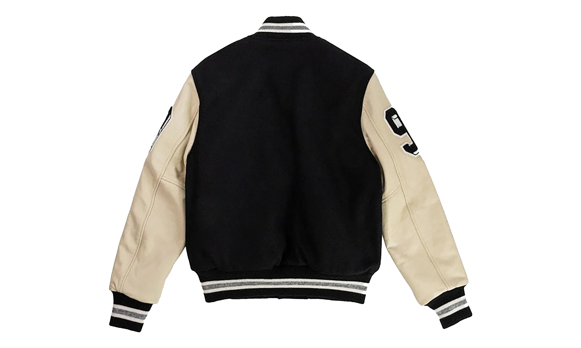 EE VARSITY LETTERMAN WOOL/LEATHER JACKET "Black/Black" EE827