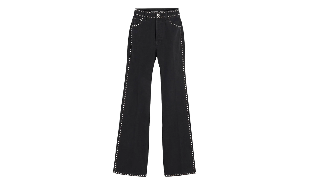 FLARE TROUSERS WITH STUDS "Black" RW TR0246 D074 P24 10