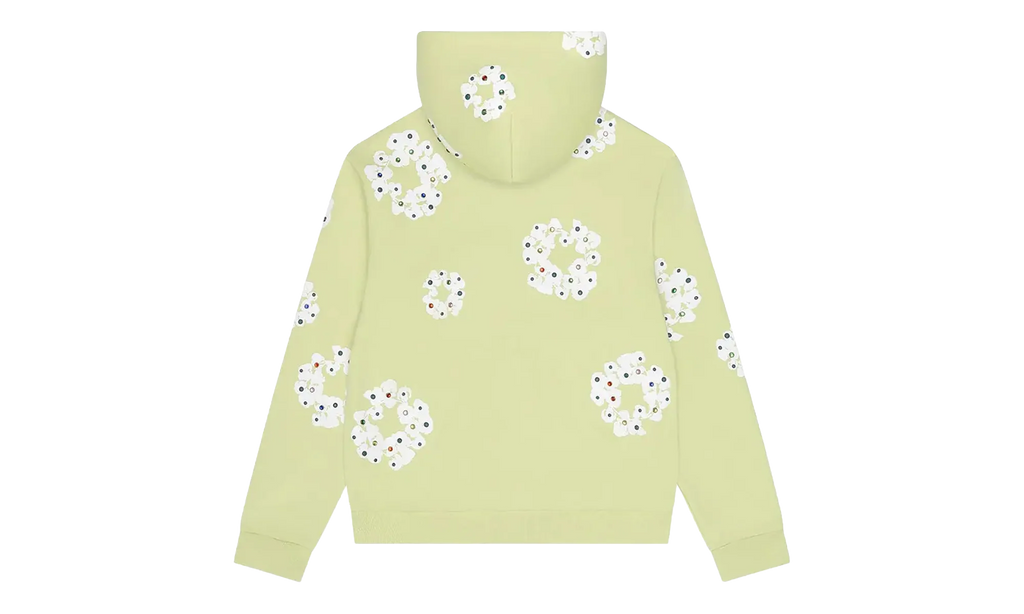 Rhinestone Cotton Wreath Zip Hoodie "Mint" DT517
