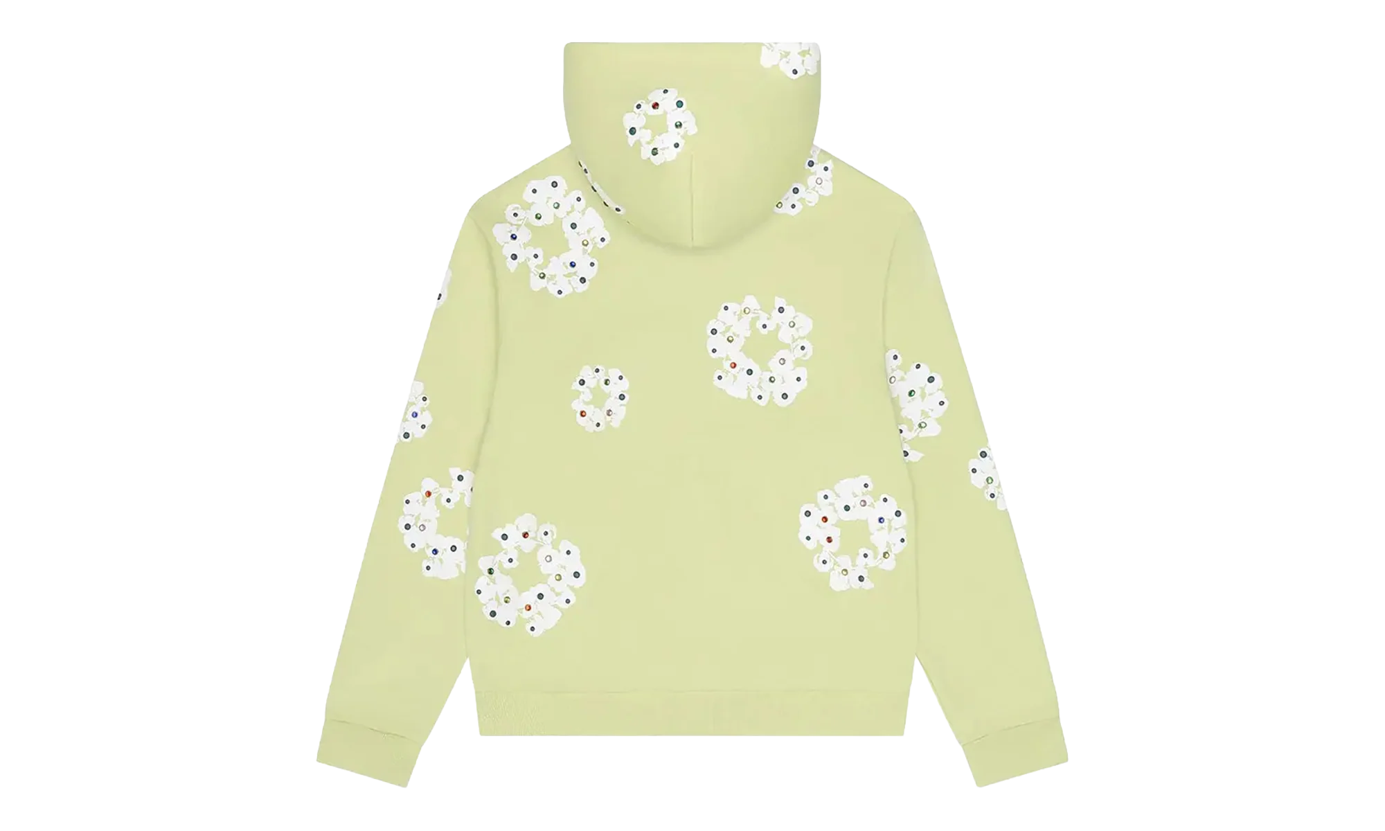 Rhinestone Cotton Wreath Zip Hoodie "Mint" DT517