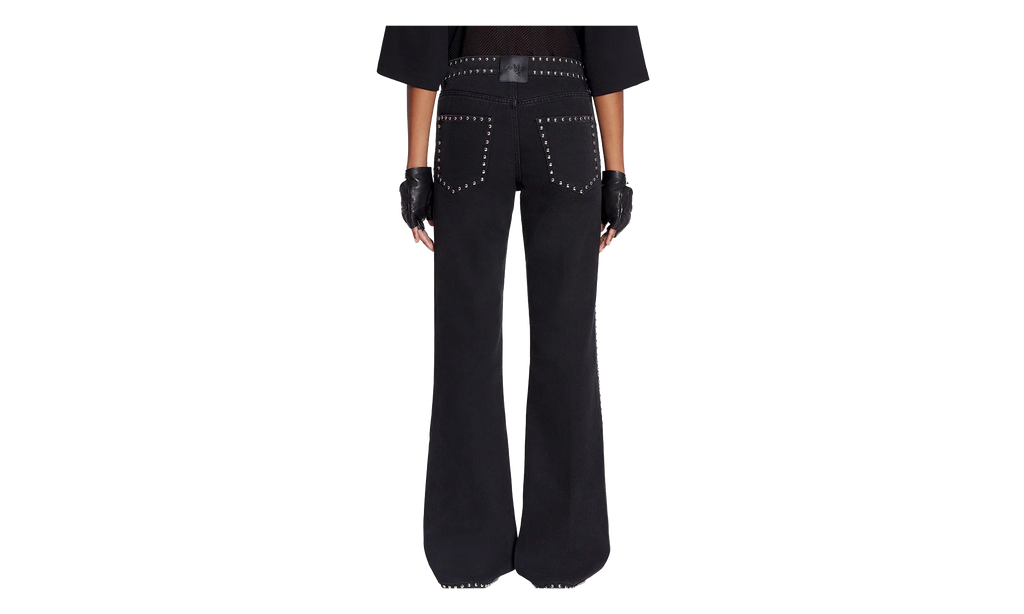 FLARE TROUSERS WITH STUDS "Black" RW TR0246 D074 P24 10