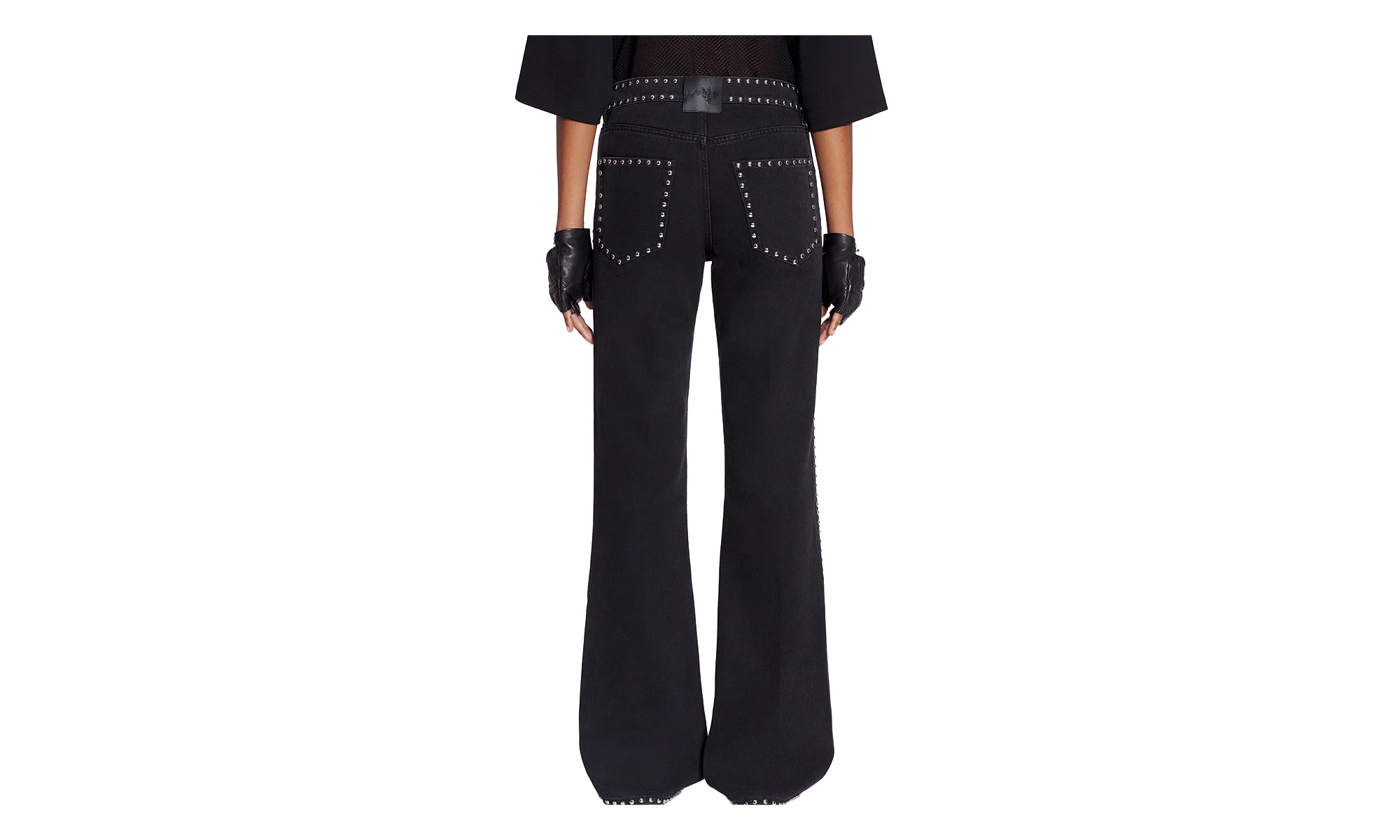 FLARE TROUSERS WITH STUDS "Black" RW TR0246 D074 P24 10