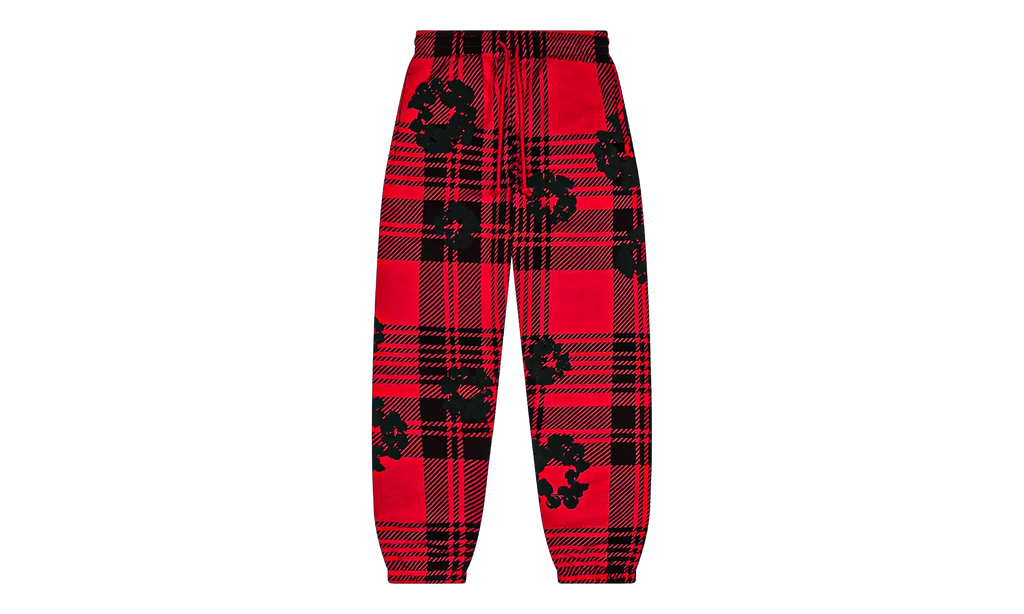 Plaid Cotton Wreath Sweatpants "Red" DT387