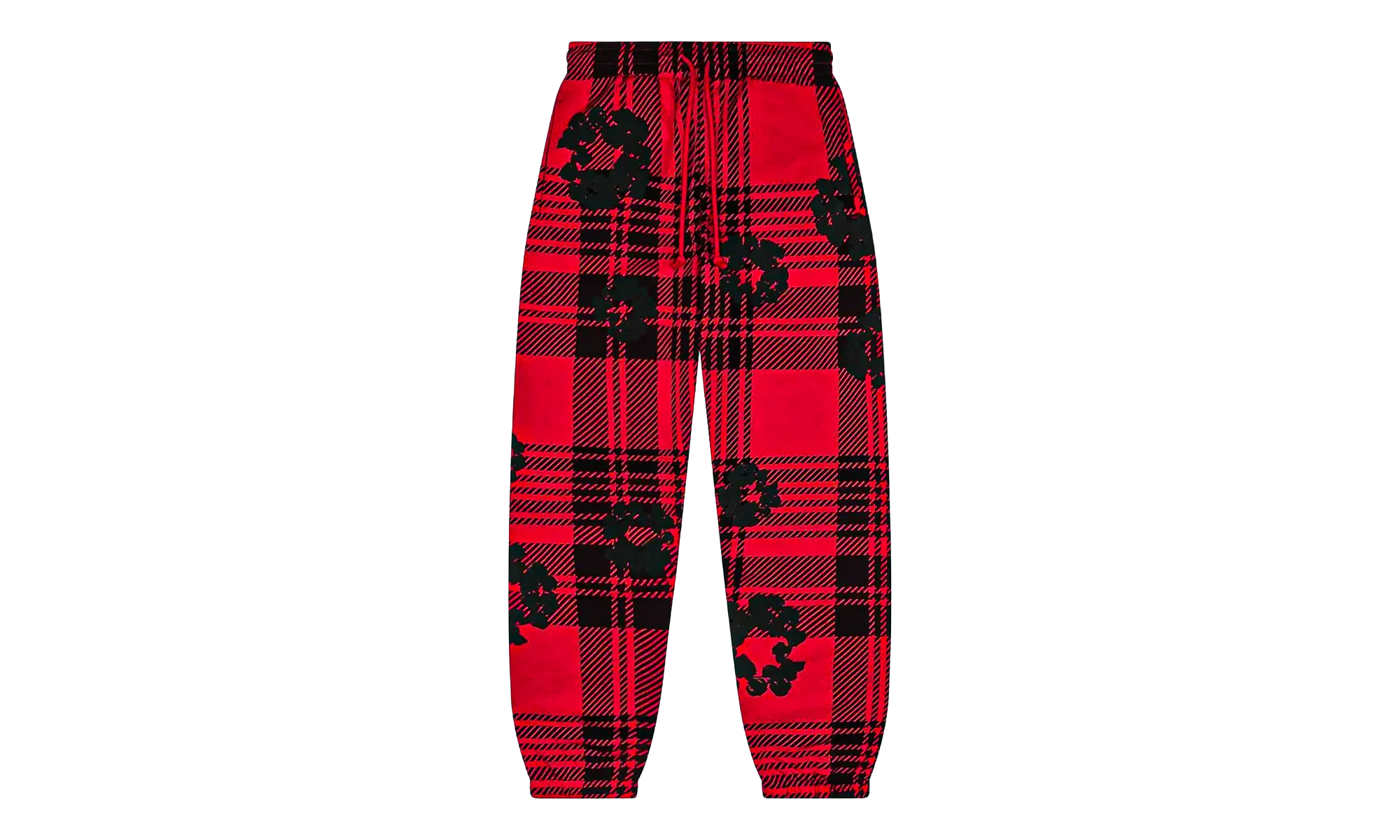 Plaid Cotton Wreath Sweatpants "Red" DT387