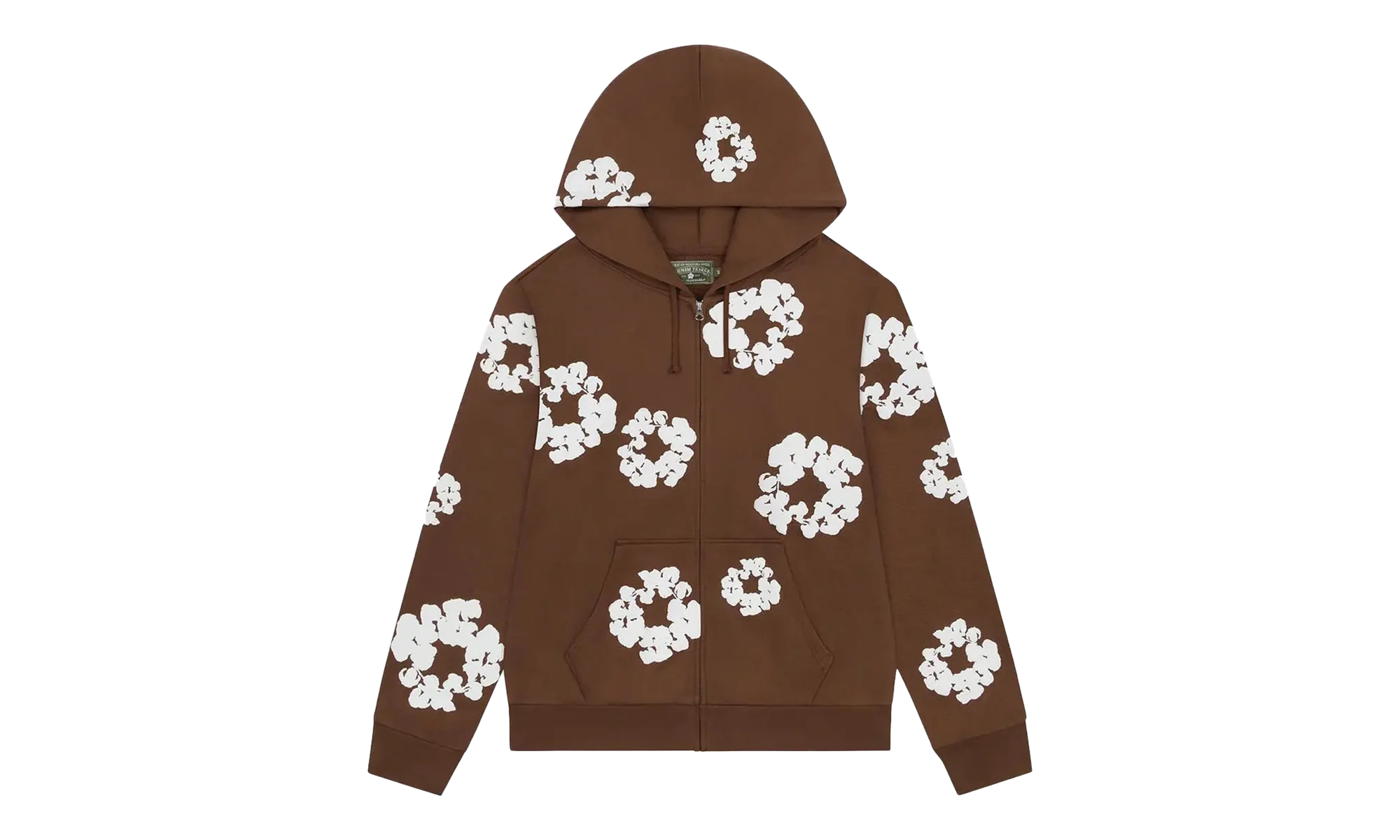Cotton Wreath Zip Hoodie "Brown" DT451