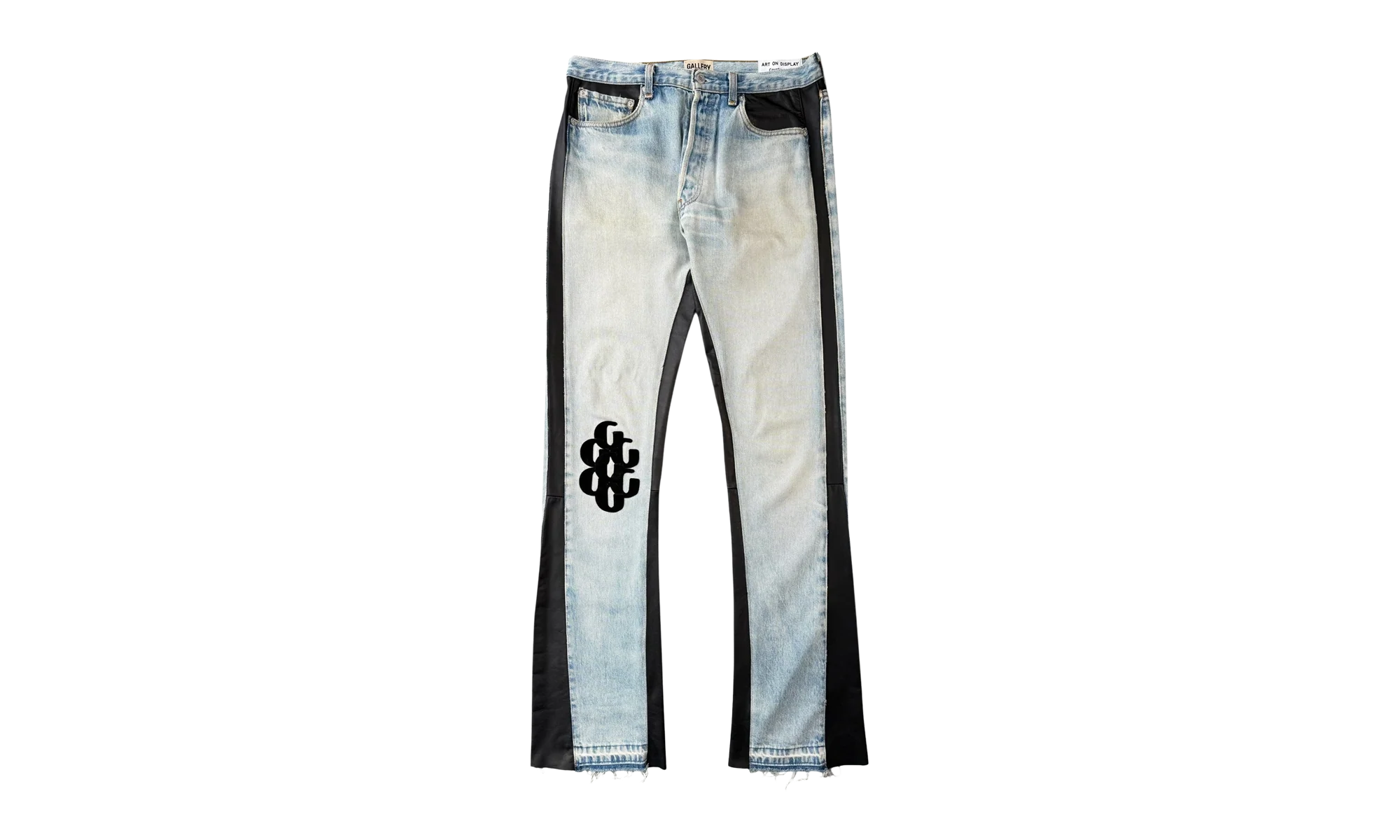Bronco Leather Flare G Patch Jeans "Indigo Black" GD107
