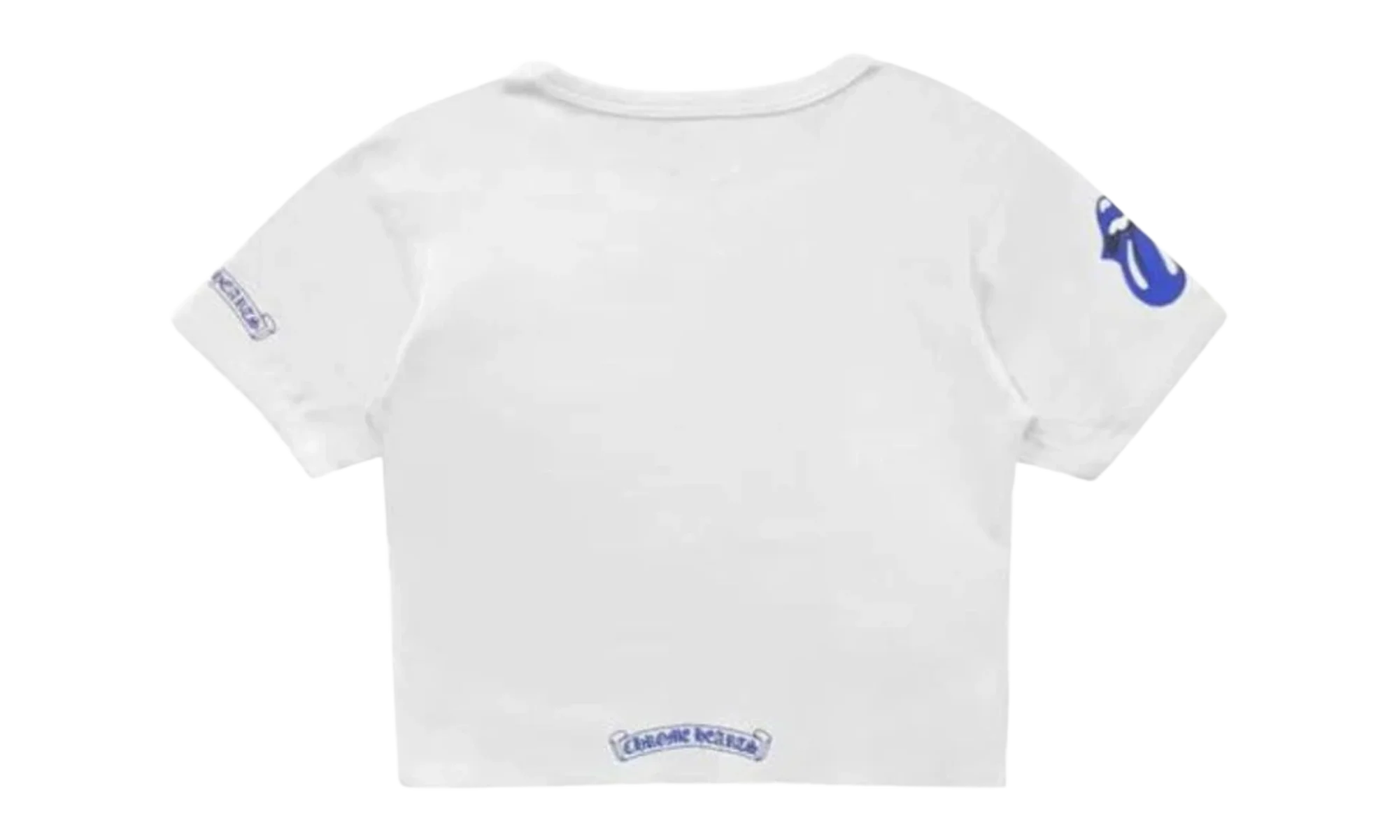 ROLLING STONES BLUE NECK LOGO CROPPED Tee "White" CHRM0782