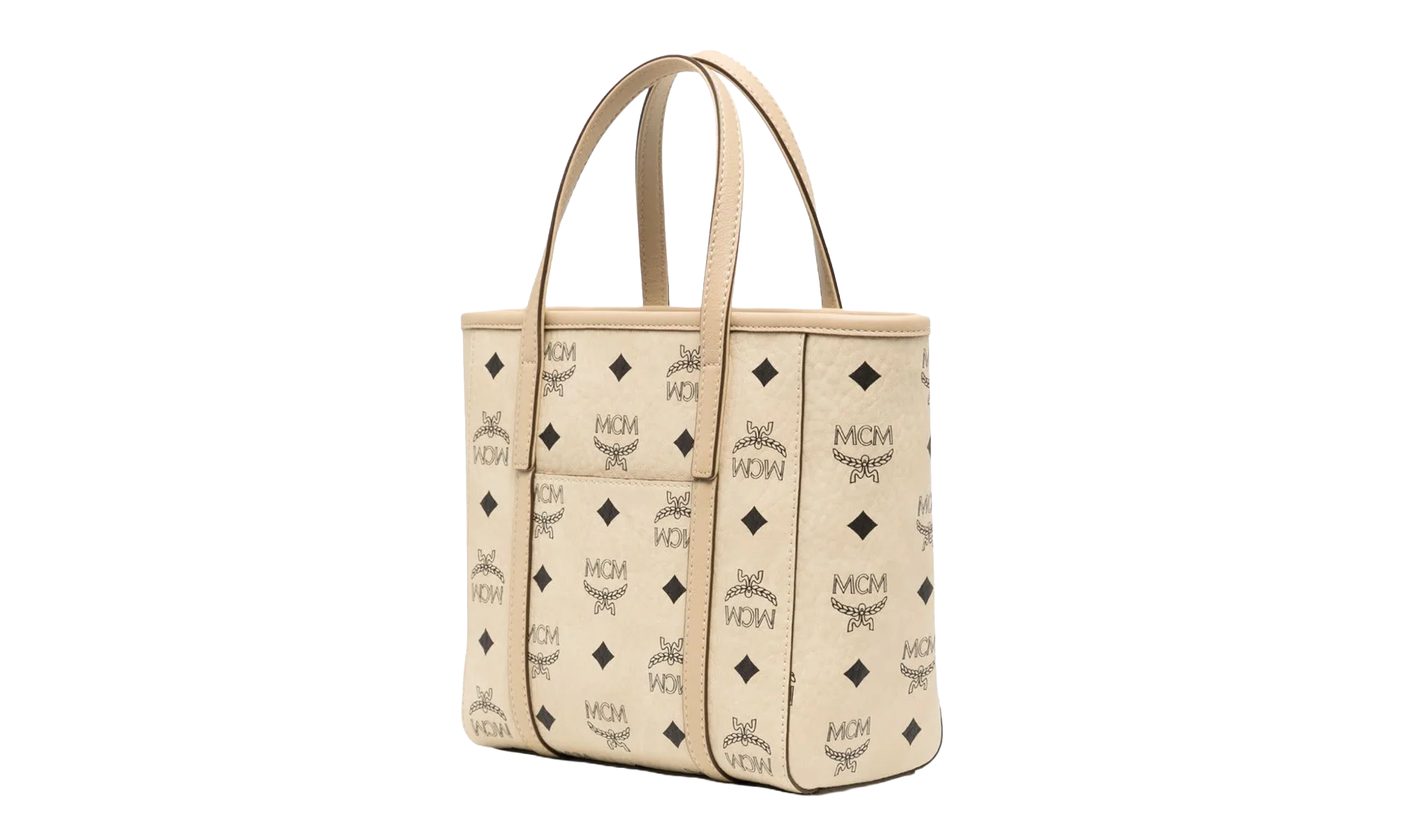 Mini Toni Shopper in Visetos "Beige / Black" MWPAATN04I8001