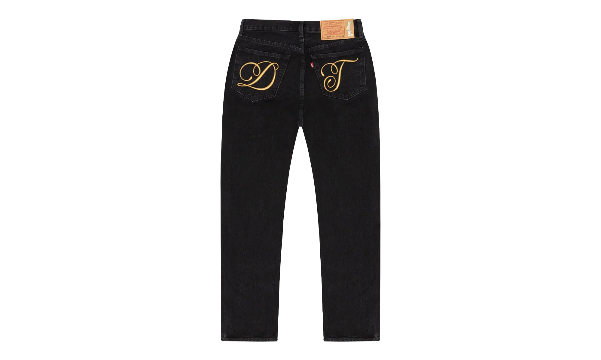 DT Metallic Gold Script 501 Jeans "Black" DT391