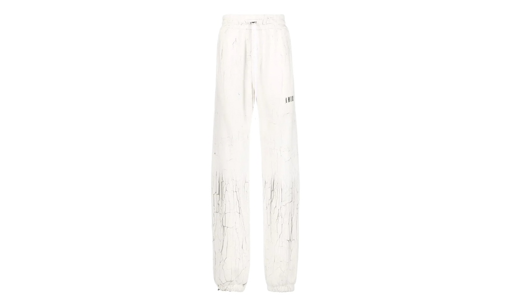 Cracked Dye Logo Sweatpants "White Black" PS23MJL026 100