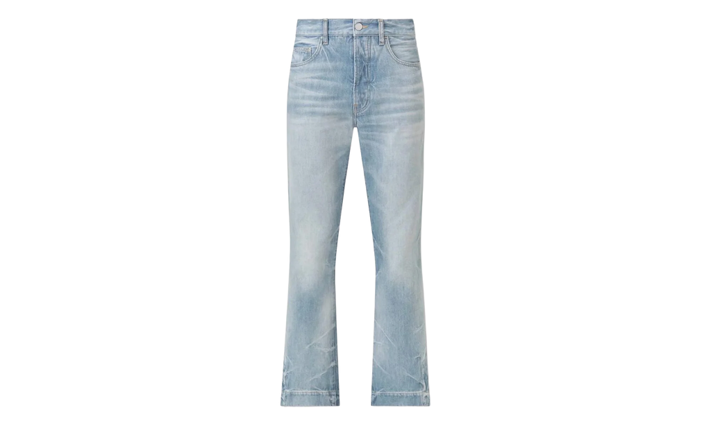 Long Straight Flare Jeans "Medium Indigo" WDR006 497 BLUE
