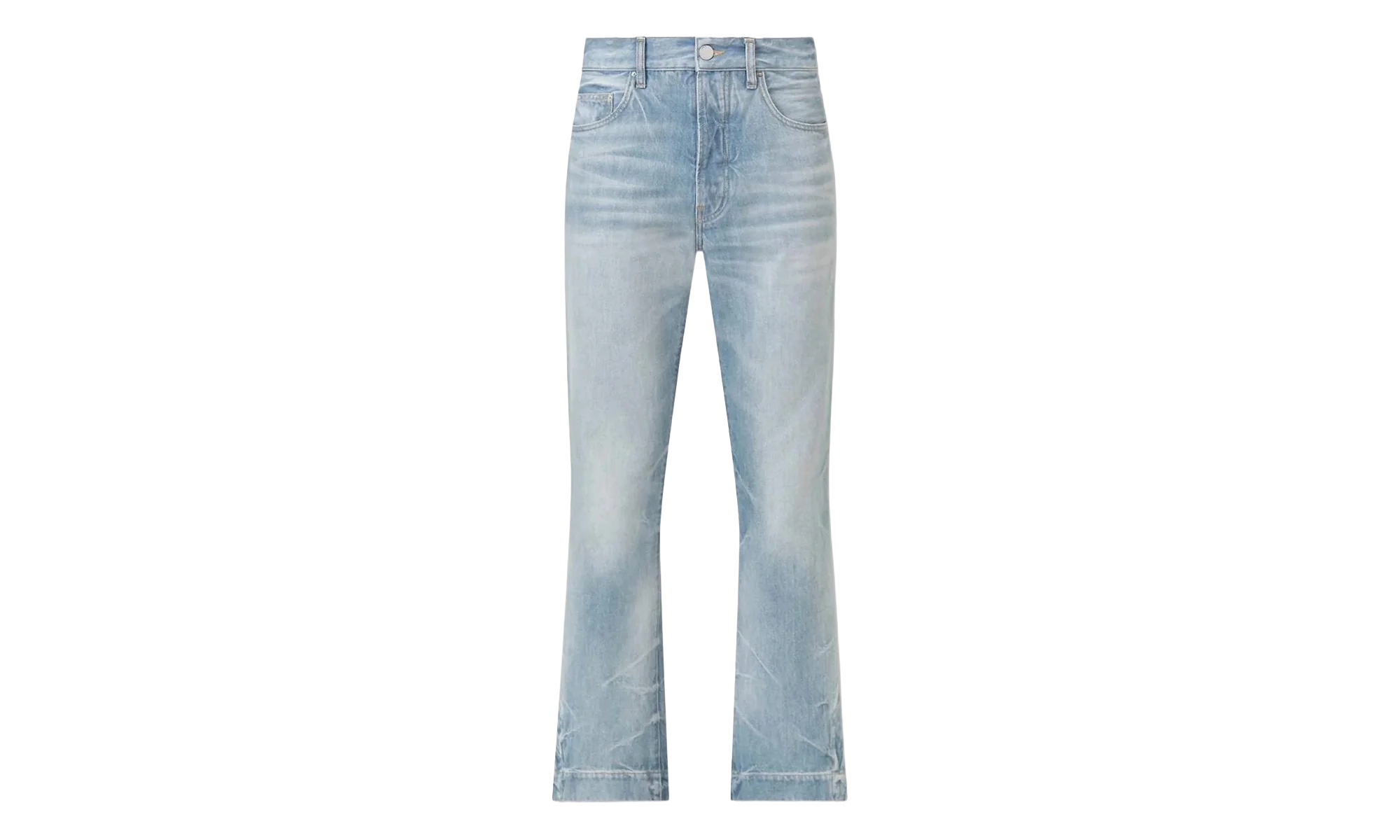 Long Straight Flare Jeans "Medium Indigo" WDR006 497 BLUE