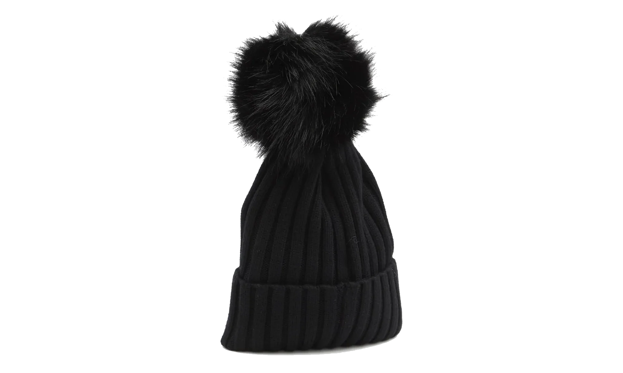Large Fur Pom-Pom Hat "Balck" MON61