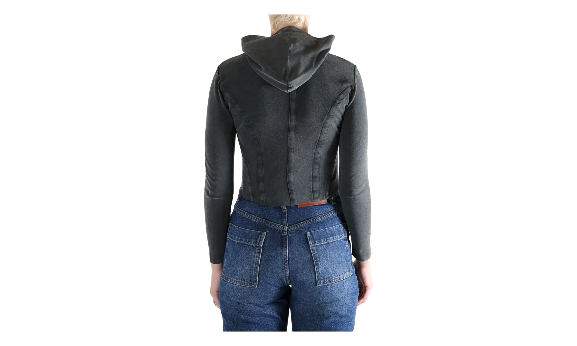 Corseted Zip-Up Hoodie WMNS "Washed Black" 850441 TTVF6 1055