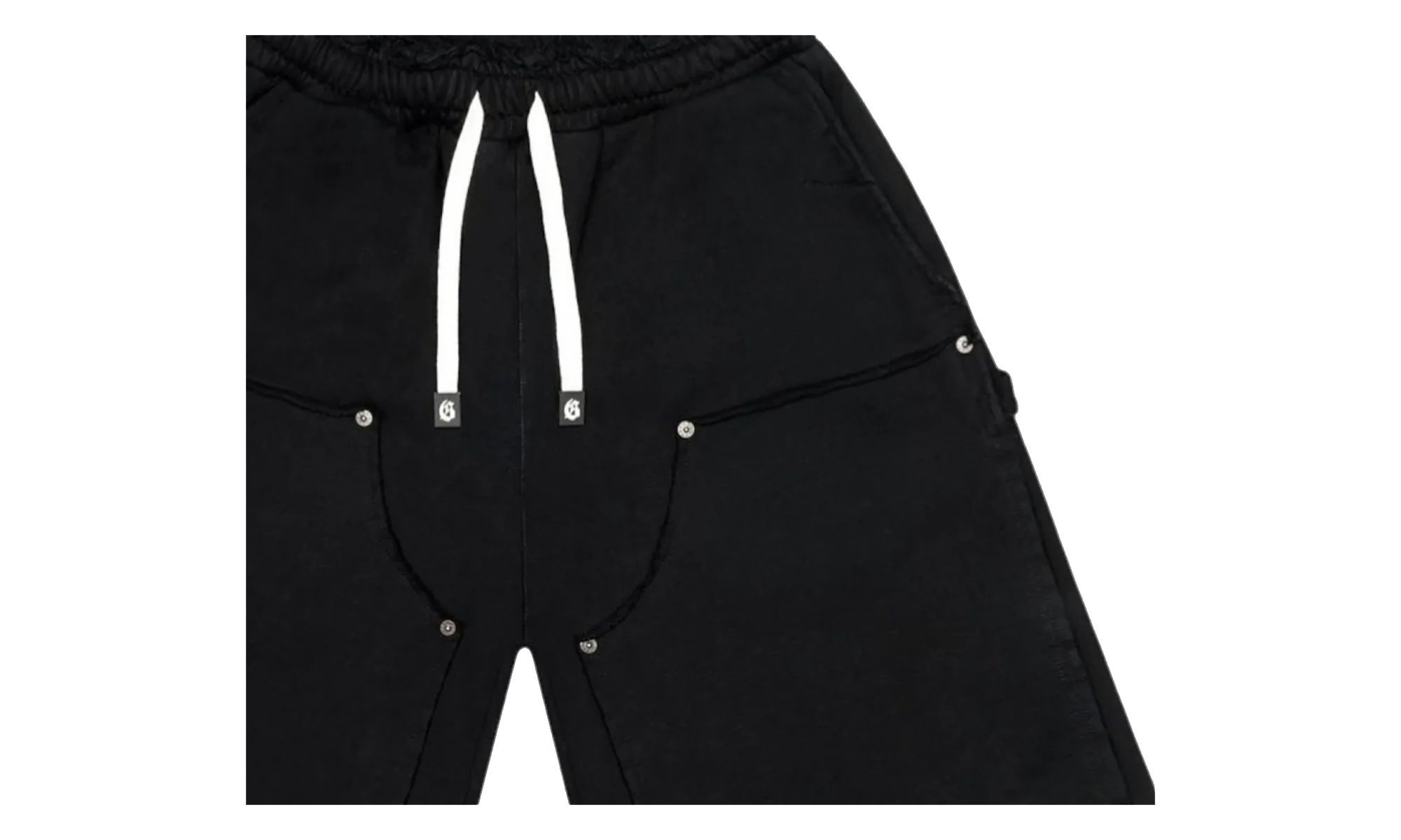 Distressed Carpenter Flat Shorts "Black" GS169