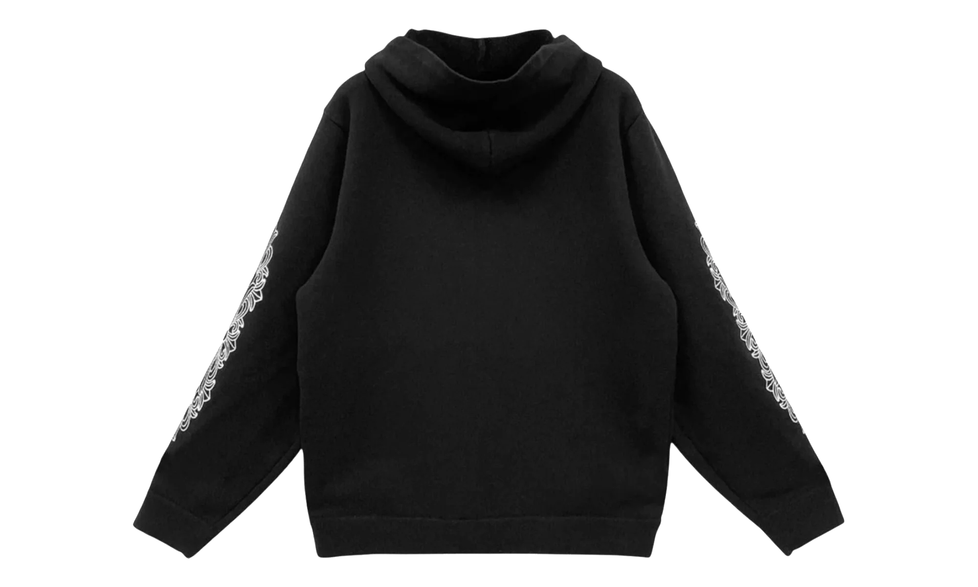 Cashmere Embroidered Floral Sleeve Zip-Up Hoodie "Black" CHRM1011