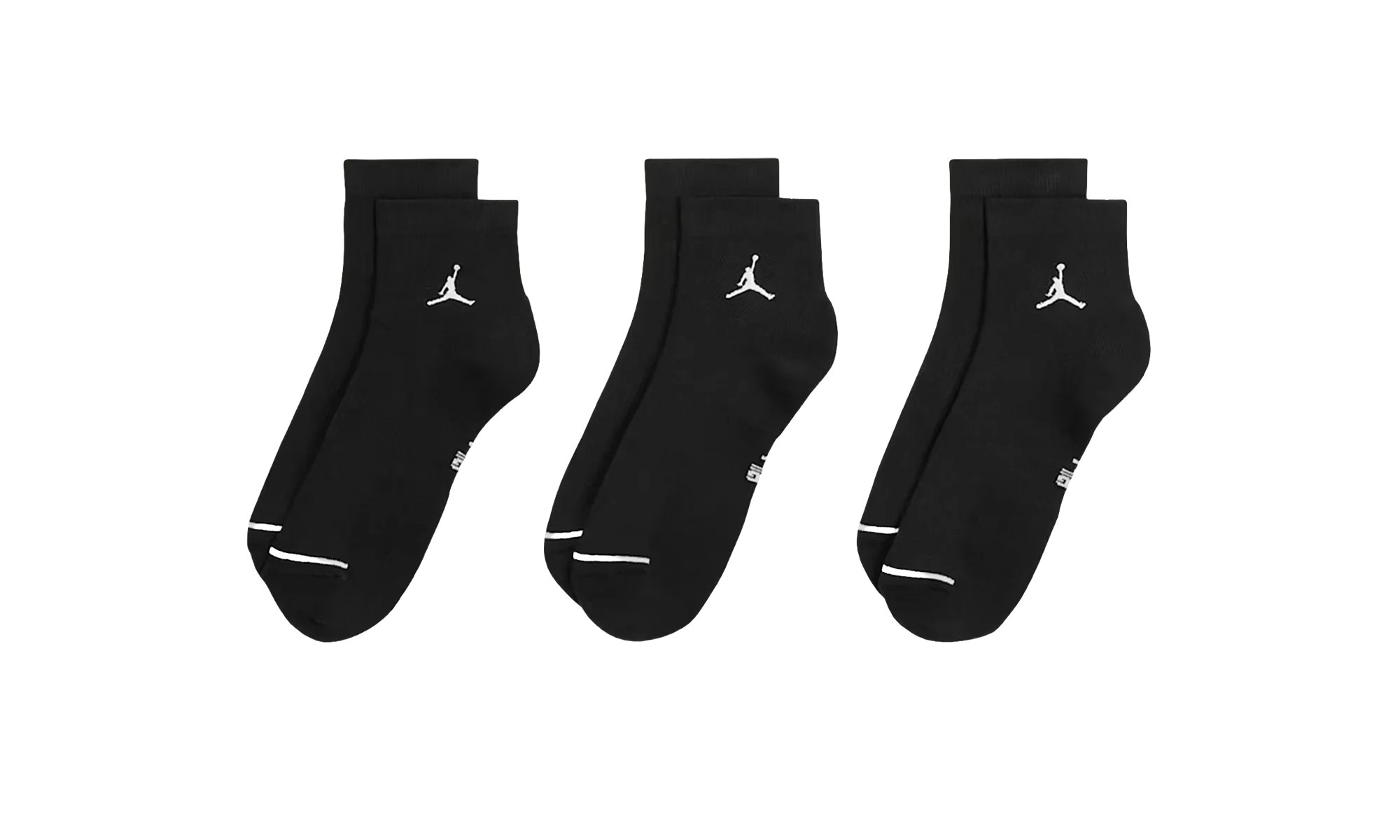 Jordan Everyday Ankle Socks "Black / White - (3-Pack)" DX9655 010