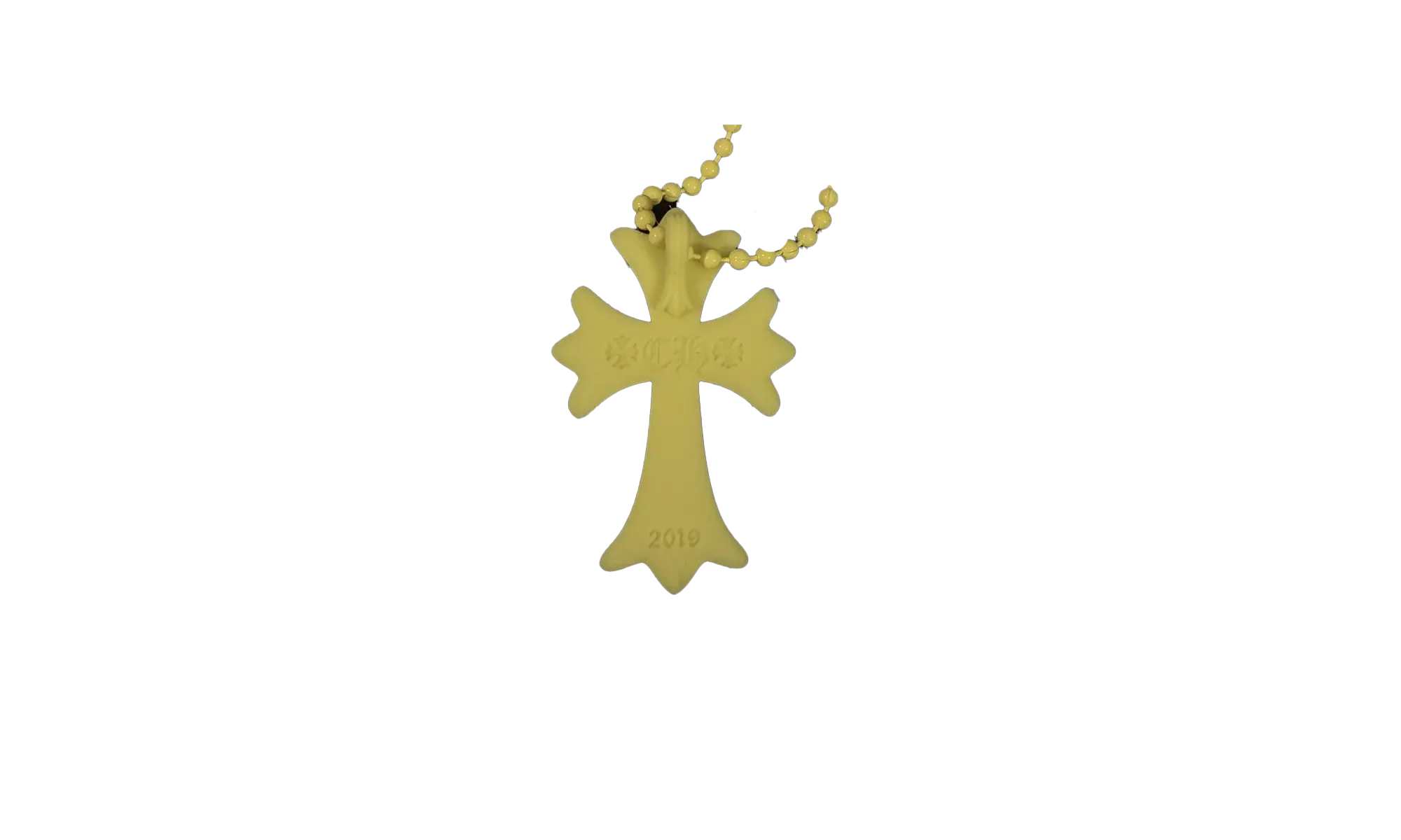 Silicone Cross Necklace "Neon Yellow" CHRM0675