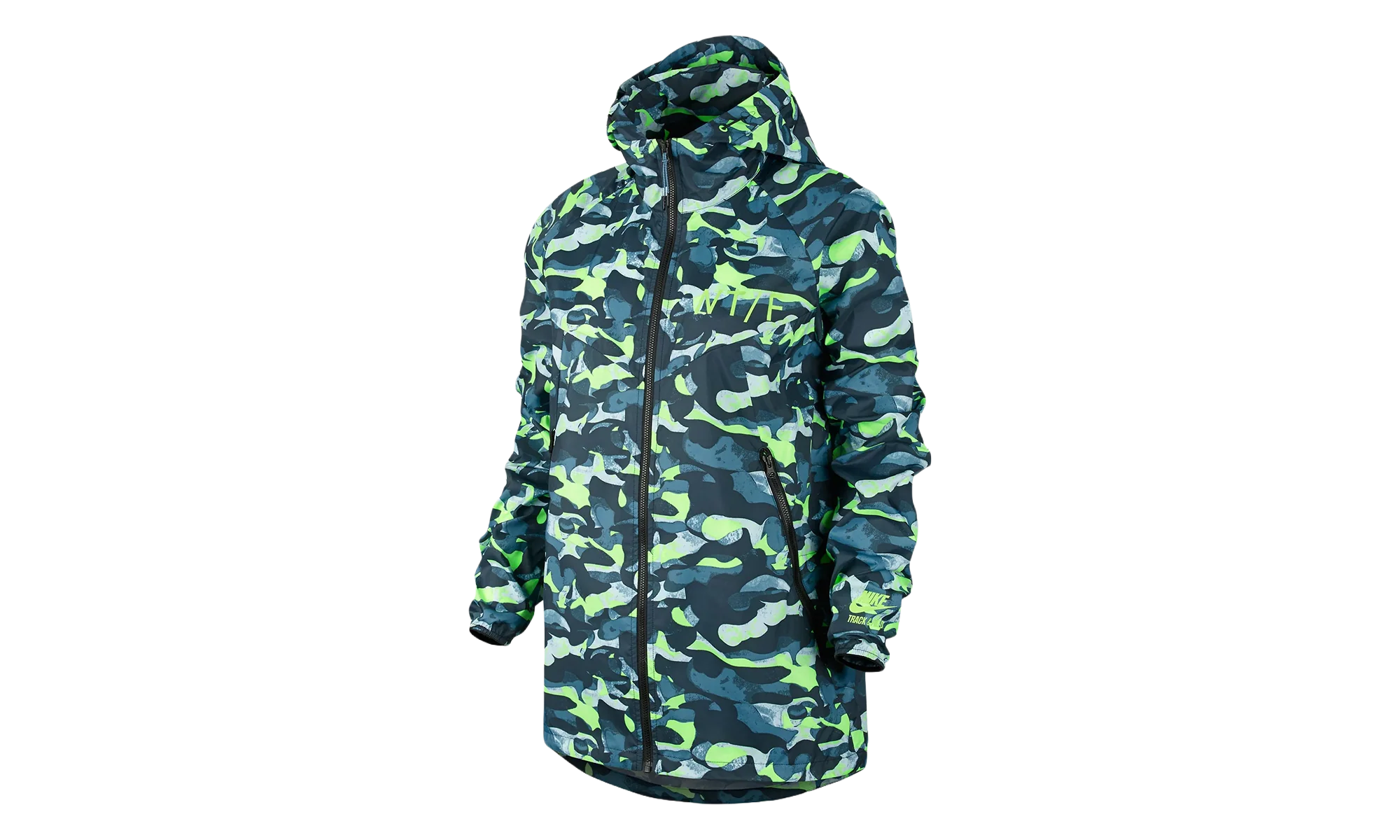 Tech Fleece Camo Windrunner Jacket WMNS "Stratus Blue / Ghost Green" 687611 482
