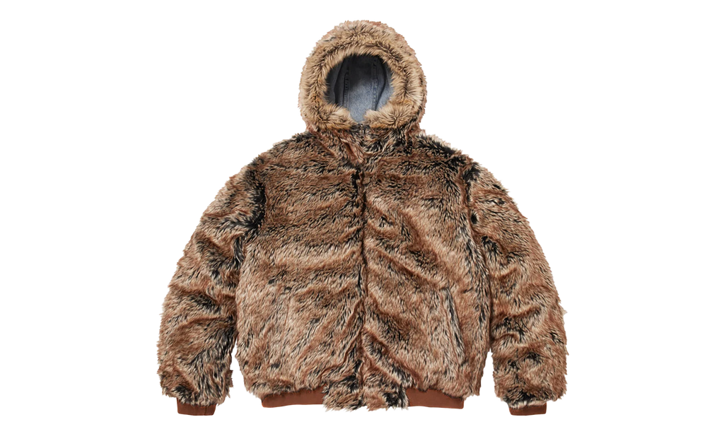 Reversible Faux Fur Hooded Work Jacket "SS26 - Denim" SU27009