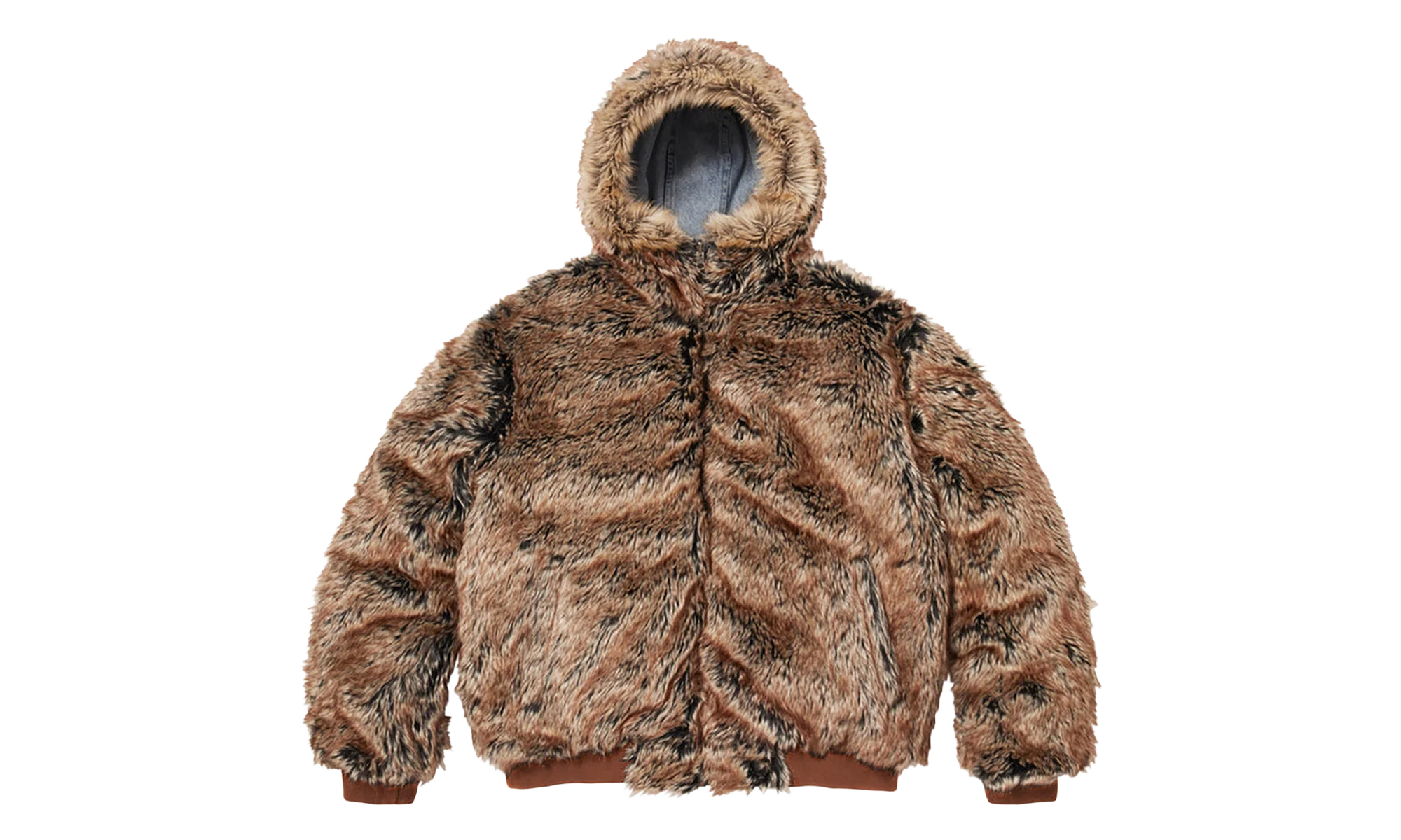 Reversible Faux Fur Hooded Work Jacket "SS26 - Denim" SU27009