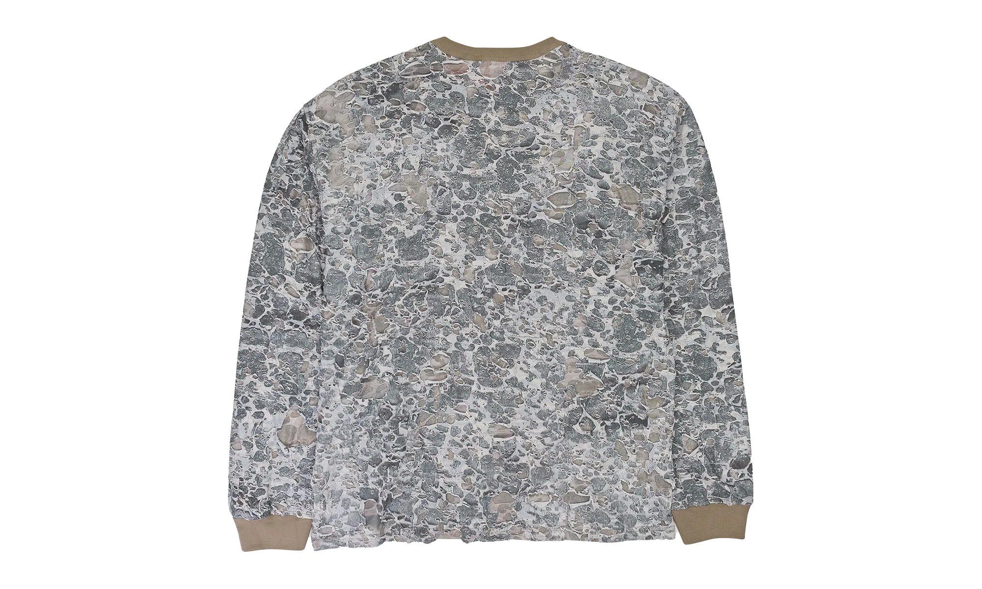 CAMO BURN OUT PRINT LONG SLEEVE T-SHIRT "Beige" A146010HNAS9DBA