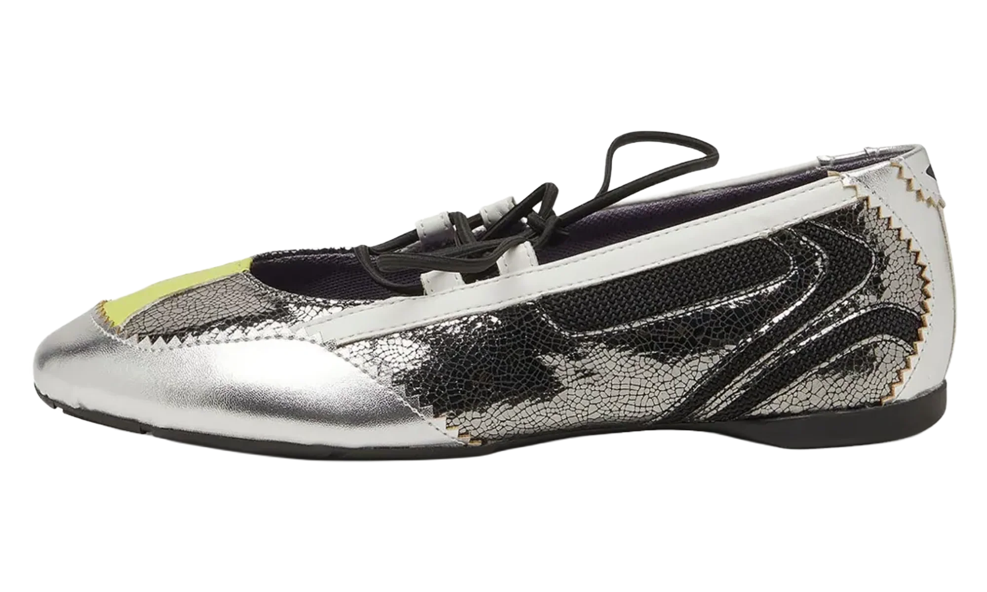 D-Mile Lace Up Ballerina WMNS "Silver" Y03856 P7472 H7591