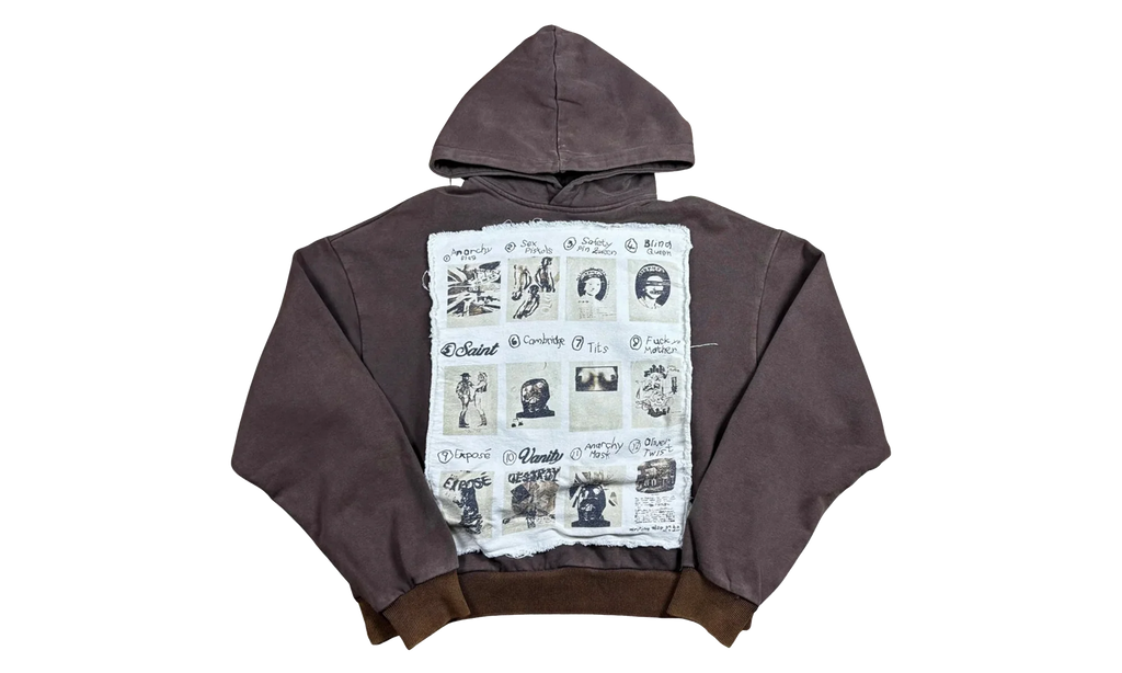 Patchwork Vain Pullover Hoodie "Brown" OSTG SAVAN NQ2R