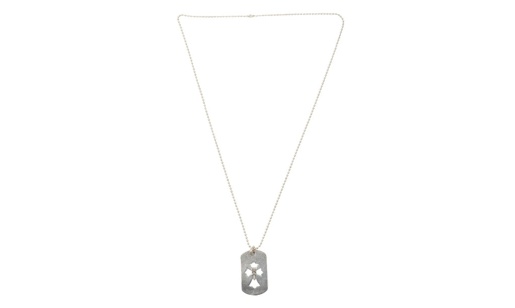 Dagger Dog Tag Pendant & Ball Chain "Silver" CHRM0664