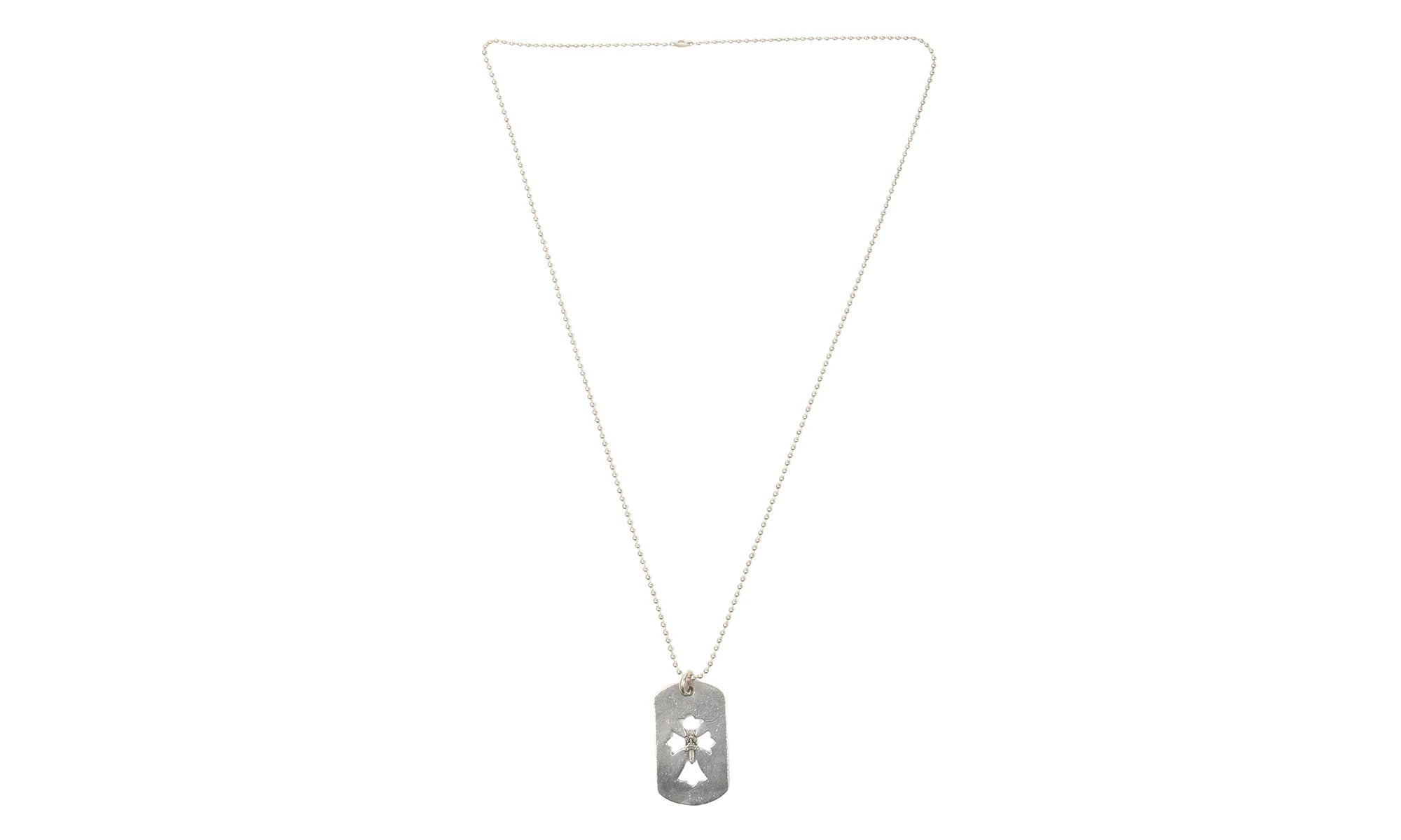 Dagger Dog Tag Pendant & Ball Chain "Silver" CHRM0664
