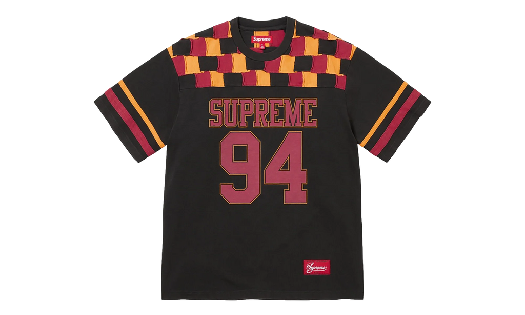 Patchwork Yoke Football Top "Black" SU27000