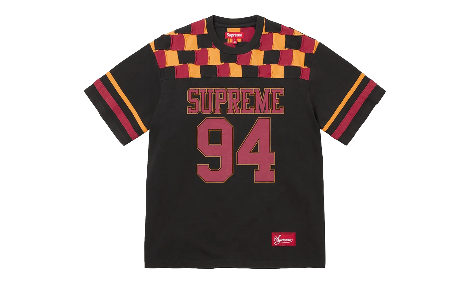 Patchwork Yoke Football Top "Black" SU27000