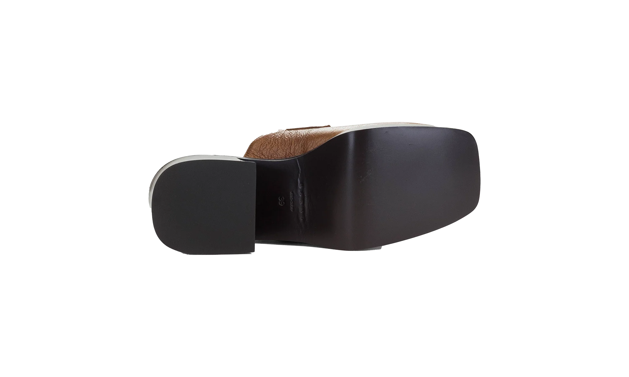 MARNI LEATHER HEELED MULE BROWN "BROWN" SBMS008105P373100M36