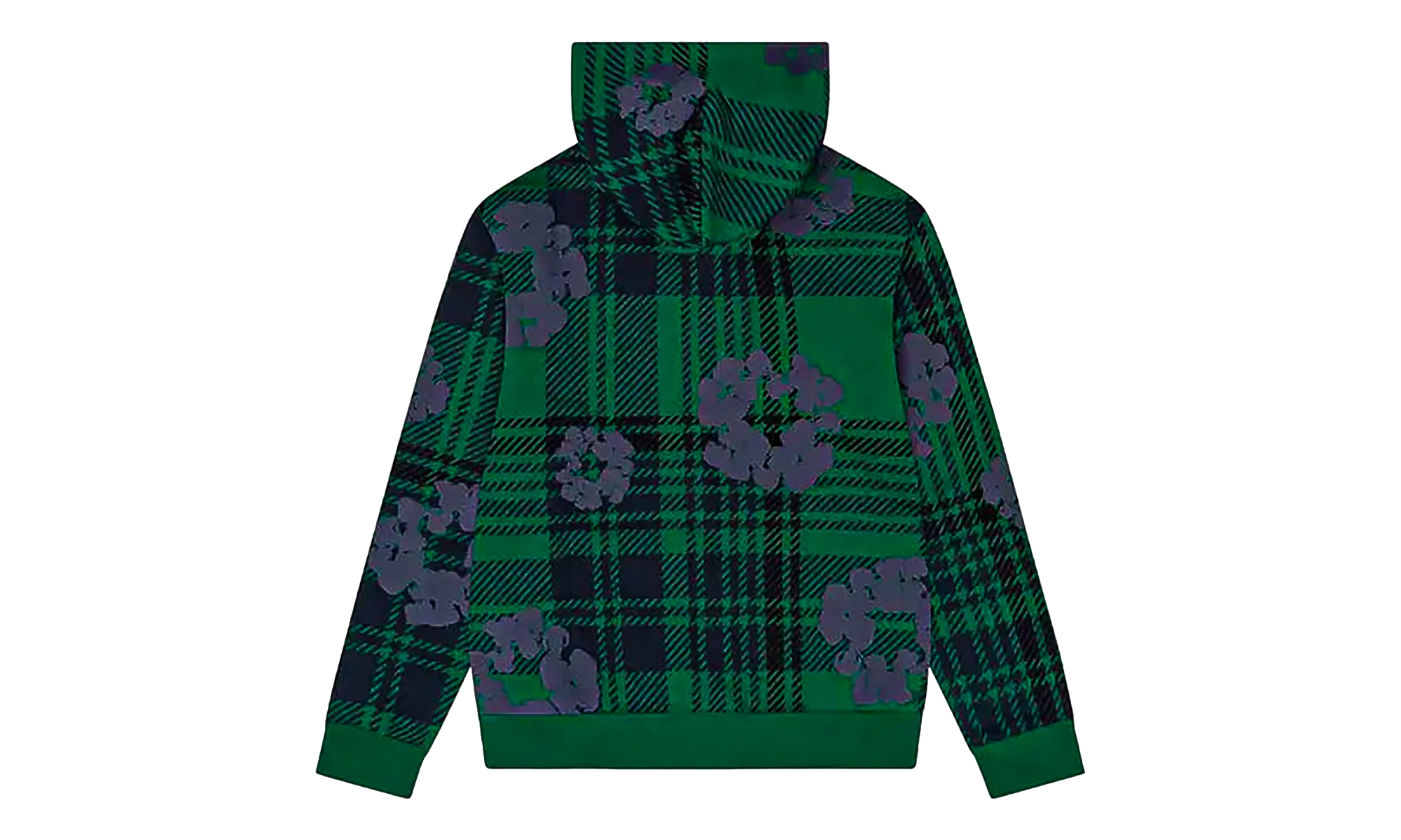 Plaid Cotton Wreath Zip Hoodie "Green" DT385