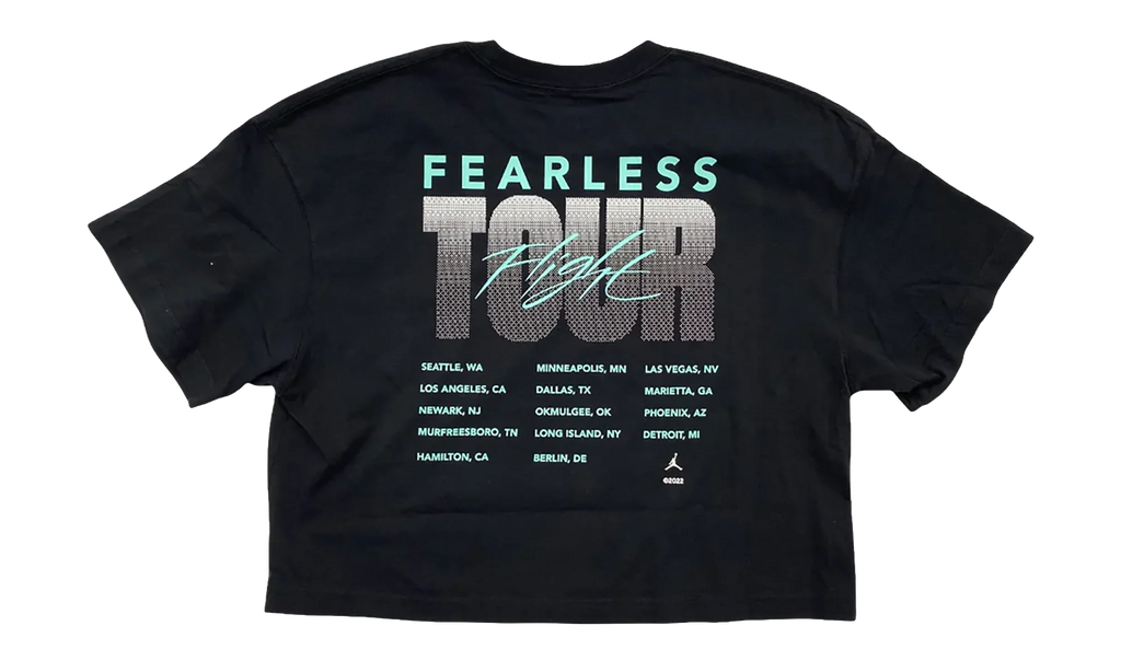 Air Jordan Fearless Tour Boxy Cropped T-Shirt WMNS "Black / Green" DX5973 010