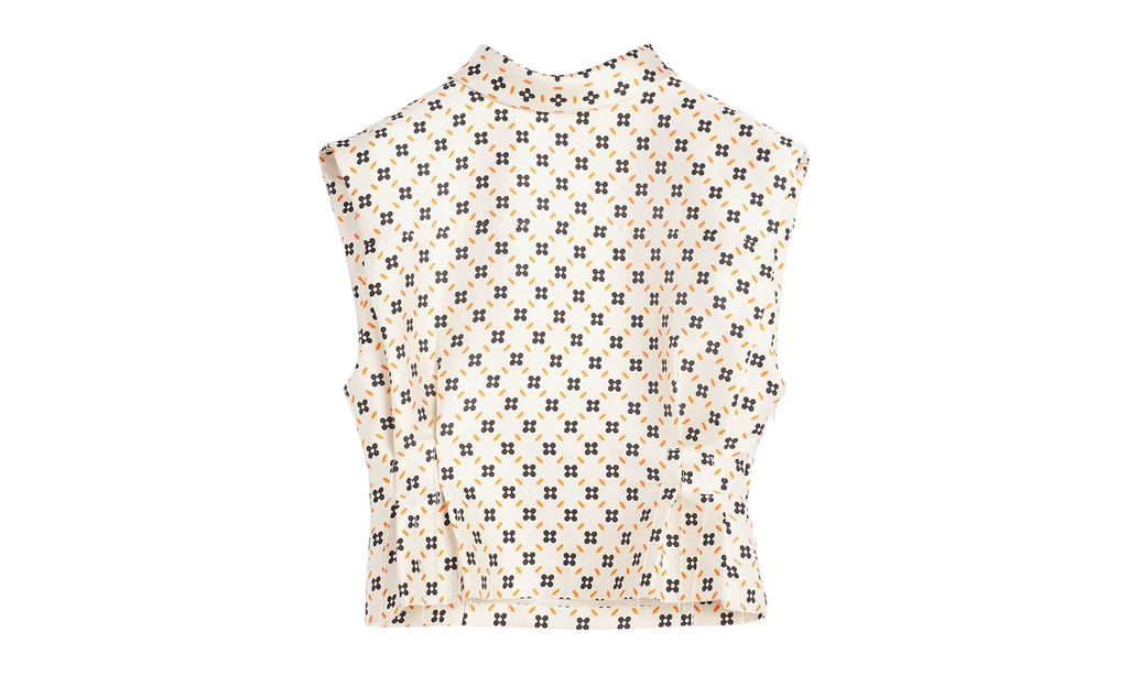 PATTERNED SLEEVELESS CROPPED TOP "CREAM" RW TO0305 5683 E23 002