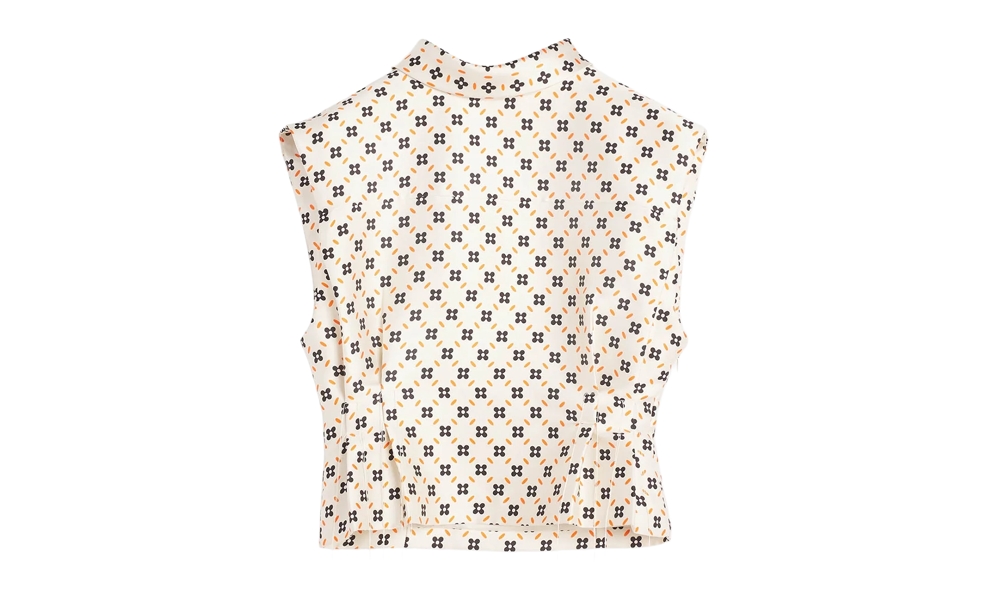 PATTERNED SLEEVELESS CROPPED TOP "CREAM" RW TO0305 5683 E23 002
