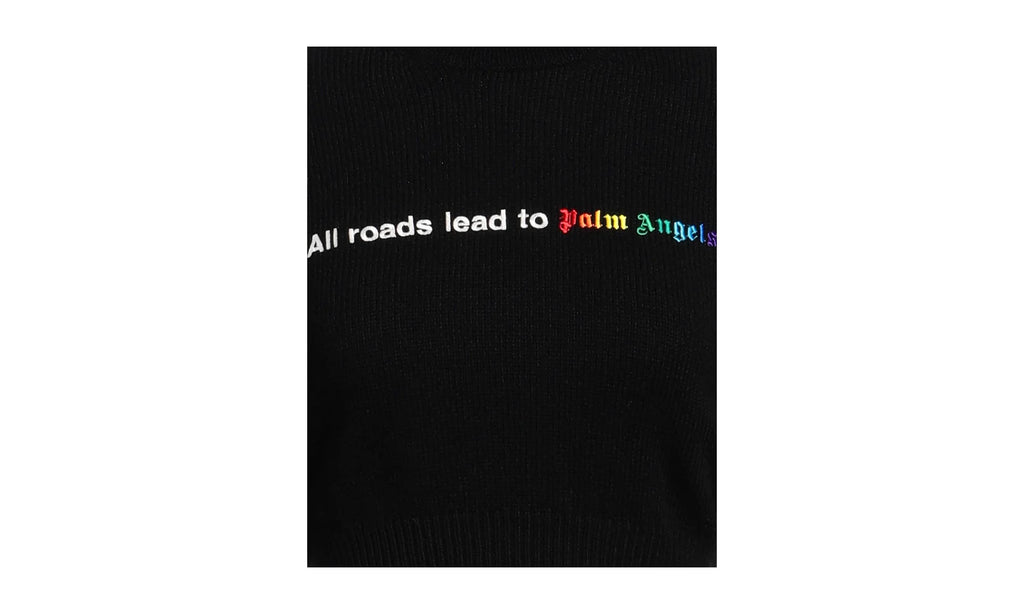All Roads Cropped Turtleneck Sweater "Black" PWHF024F23KNI002